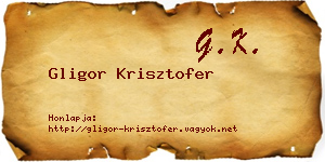 Gligor Krisztofer névjegykártya